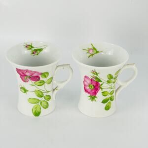 Altrohla Austria Rose Porcelain Mugs 4 oz. Set of 2